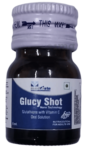 Glucy Shot Glutathione with Vitamin C Oral Solution Sugar Free: Buy bottle of 5.0 ml Oral Solution at best price in India | 1mg Glucy Shot Glutathione with Vitamin C Oral Solution Sugar Free: Buy bottle of 5.0 ml Oral Solution at best price in India | 1mg