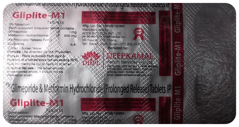 Gliplite M 1mg/500mg Tablet PR