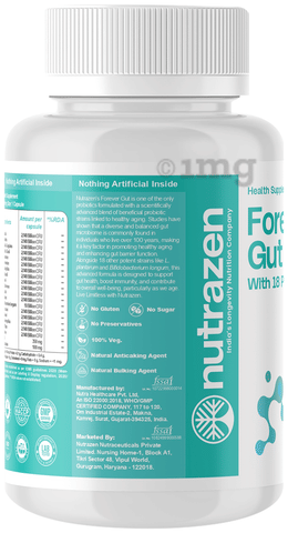 Nutrazen Gut Probiotic 45 Billion+ CFU | 18 Strains with L
