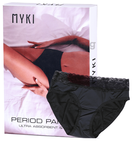 MYKI Free to Flow Period Panties Panty Black Medium: Buy box of