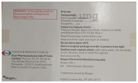 Tecfidera 240mg Capsule DR image