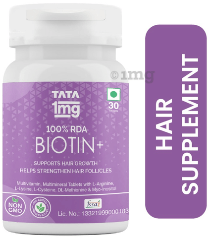 Tata 1mg Biotin + Tablet: Buy bottle of 30 tablets at best price in India |  1mg