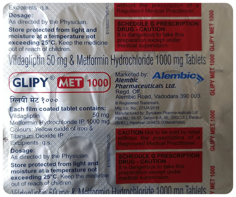 Glipy Met 1000 Tablet image Glipy Met 1000 Tablet image