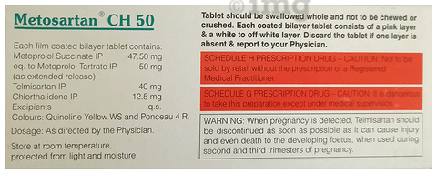 Metosartan CH 50 Tablet ER