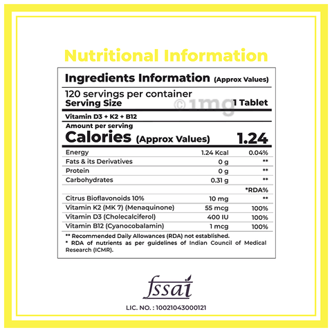 Boldfit Vitamin D3 Tablet image Boldfit Vitamin D3 Tablet image