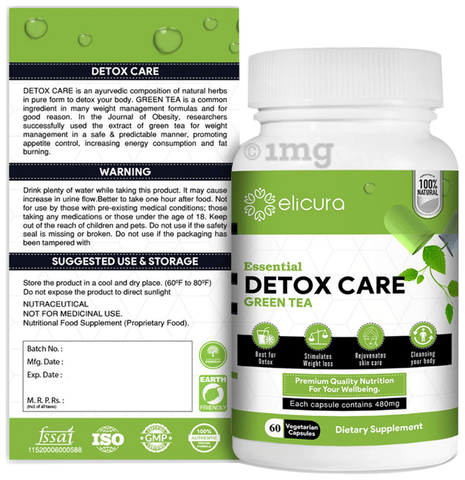 Elicura Essential Detox Care Green Tea Vegetarian Capsule Buy Bottle Of 60 Vegicaps At Best Price In India 1mg Elicura Essential Detox Care Green Tea Vegetarian Capsule Buy Bottle Of 60 Vegicaps At Best Price In India 1mg