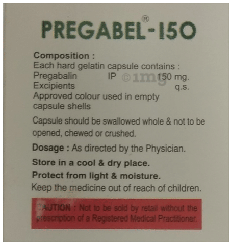 Pregabel 150mg Capsule image Pregabel 150mg Capsule image