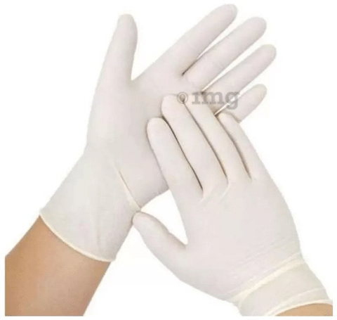 PHS Latex Examination Hand Glove Medium Buy box of 100.0 Gloves
