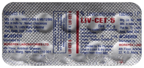 Liv Cet 5 Tablet View Uses Side Effects Price and Substitutes 1mg