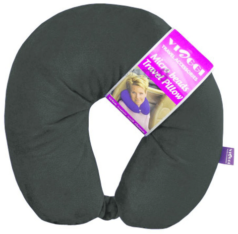 Viaggi Microbead Travel Neck Pillow with Fleece Grey Buy packet