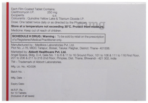 Claribid 250 Tablet image