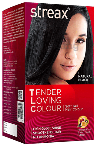 Streax Tender Loving Soft Gel Hair Colour Natural Black: Buy box of 1 Kit  at best price in India | 1mg