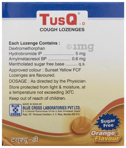 Tusq-D Cough Lozenges Sugar Free