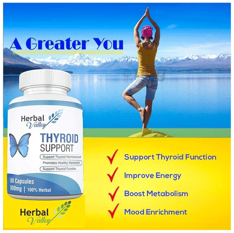 Herbal Valley Thyroid Support 800mg Capsule image Herbal Valley Thyroid Support 800mg Capsule image
