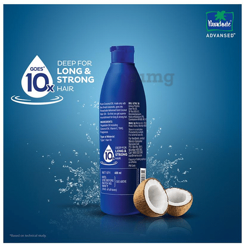Parachute Advansed Gold Coconut Hair Oil: Buy bottle of 400 ml Oil at best  price in India | 1mg