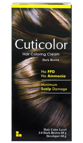 Cuticolor Hair Coloring Cream Dark Brown: Buy bottle of 60 gm Cream at best  price in India | 1mg