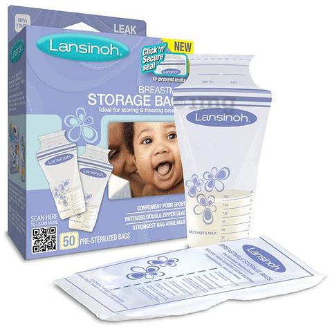 Buy Lansinoh Breast Milk Storage Bags 100Count 2 pack Online at Low  Prices in India  Amazonin