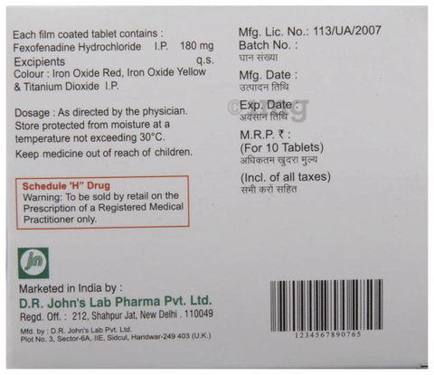 Fexolife 180 Tablet image