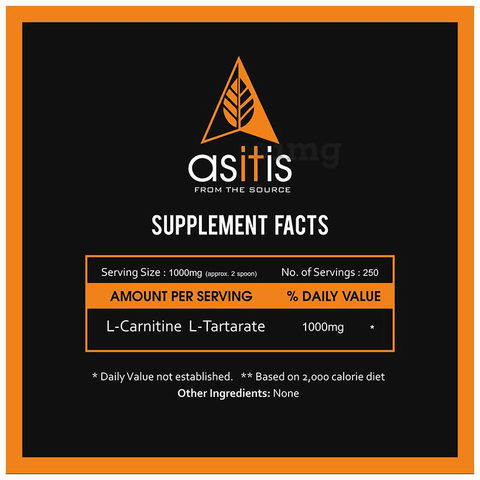 asitis l carnitine AS-IT-IS L-Carnitine L-Tartrate Powder For Energy & Performance 250g AS-IT-IS Nutrition Pure L-Carnitine L-Tartarate