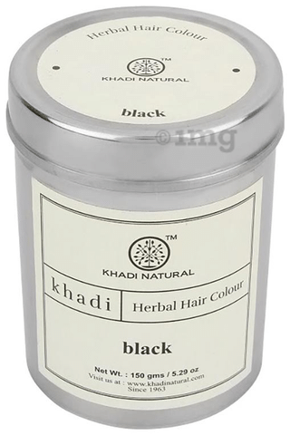 Khadi Naturals Ayurvedic Henna Colour Black: Buy Tin of 150 gm Powder at  best price in India | 1mg