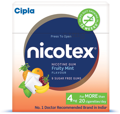 Nicotex 4mg Chewing Gums Fruity Mint Sugar Free