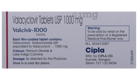 VALCIvir 1000 Tablet image VALCIvir 1000 Tablet image