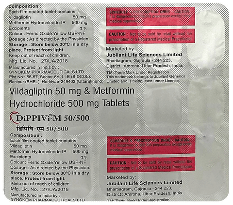 Dippivi-M 50/500 Tablet image Dippivi-M 50/500 Tablet image