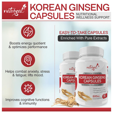 Natureal Korean Ginseng 800mg Capsule: Buy bottle of 60 ...