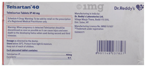 Telsartan 40 Tablet