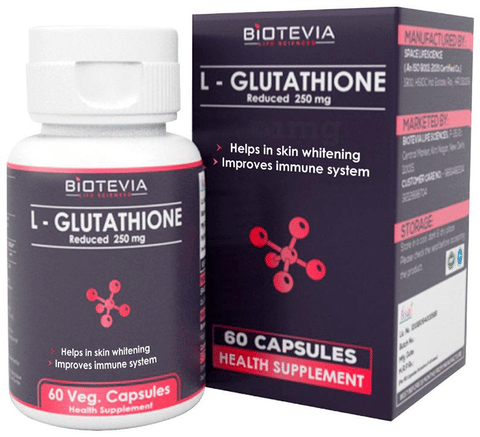 glutathione supplement available in india Biotevia Life Sciences L-Glutathione Veg Capsule