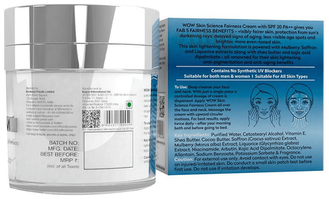 WOW Skin Science SPF 20 Fairness Cream