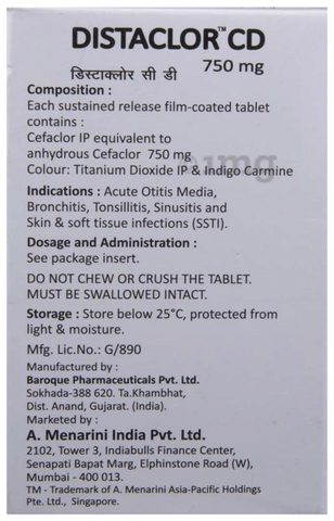 Distaclor CD 750mg Tablet image