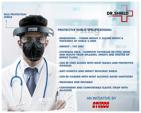 Studds Face Protection Shield Transparent Buy box of 1.0 Unit at