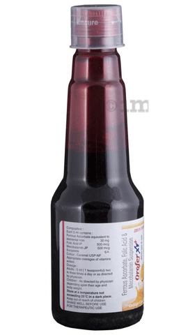 Orofer XT + Iron Tonic with Ferrous Ascorbate, Folic Acid & Mecobalamin | Suspension Flavour Orange Cool image