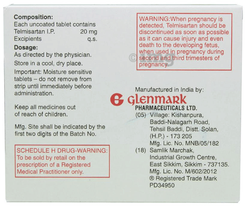 Telma 20 Tablet image