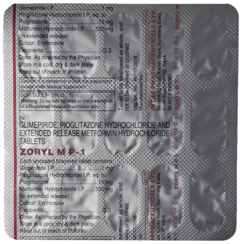 Zoryl MP 1 Tablet ER image