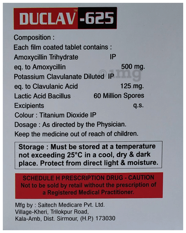 Duclav 625 Tablet image Duclav 625 Tablet image