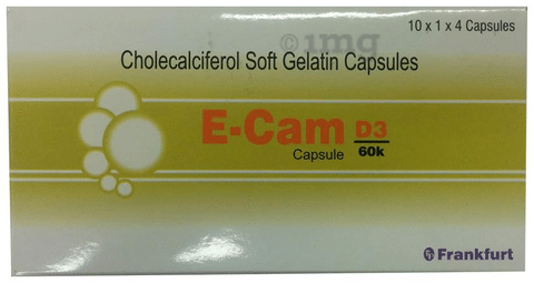 E Cam D3 60K Soft Gelatin Capsule Buy strip of 4.0 soft gelatin