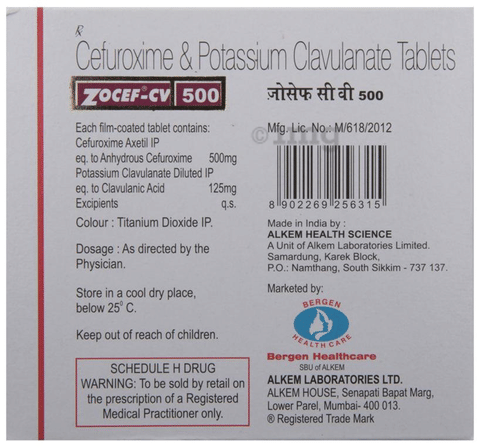 Zocef-CV 500 Tablet image