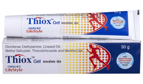 Thiox Gel with Diclofenac Diethylamine & Menthol | For  Joint Pain, Neck Pain, Back Pain & Muscle Pain image