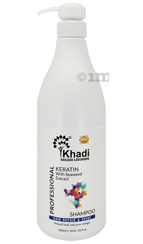 Khadi Kailash Luxurious Professional Keratin with Seaweed Extract Shampoo:  Buy pump bottle of 1000 ml Shampoo at best price in India | 1mg