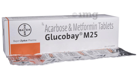 Glucobay M 25 Tablet image Glucobay M 25 Tablet image