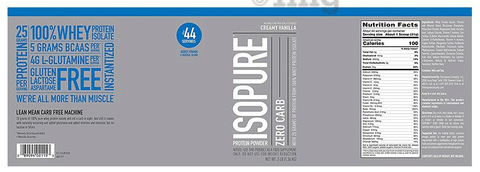 Isopure Zero Carb 100% Whey Protein Isolate Powder Creamy ...