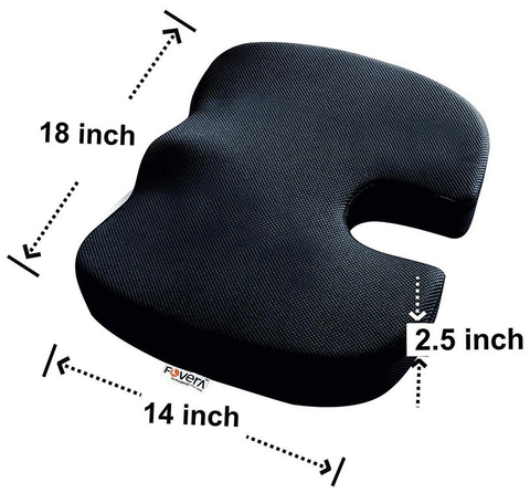 Fovera Orthopedic Memory Foam Coccyx Seat Cushion Large Mesh Black