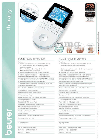 Beurer Digital Tens/EMS Unit (EM-49)