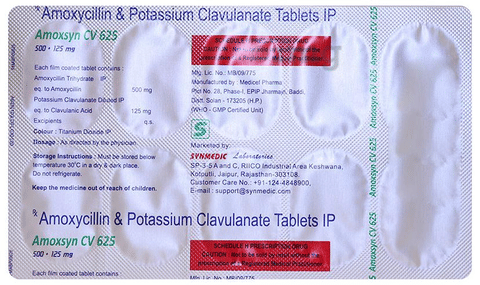 Amoxsyn CV 625 Tablet image Amoxsyn CV 625 Tablet image