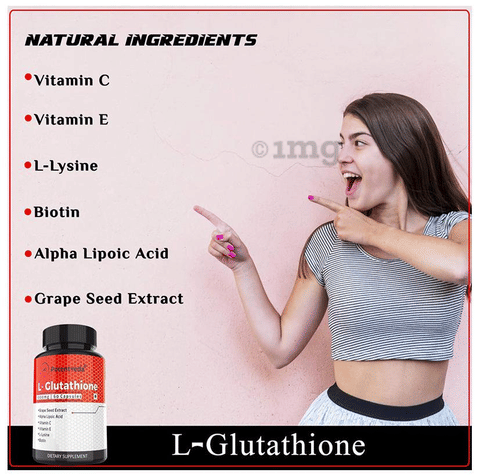 Potentveda L-Glutathione 1000mg with Vitamin C, E, Biotin, ALA & Grape Seed Extract | For Skin Health | Capsule: Buy bottle of 60.0 capsules at best price in India | 1mg Potentveda L-Glutathione 1000mg with Vitamin C, E, Biotin, ALA & Grape Seed Extract | For Skin Health | Capsule: Buy bottle of 60.0 capsules at best price in India | 1mg