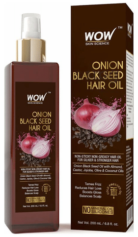 WOW Skin Science Onion Black Seed Hair Oil: Buy pump bottle of 200 ml Oil  at best price in India | 1mg