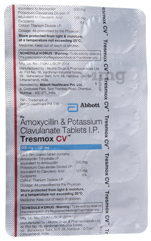 Tresmox CV 500mg/125mg Tablet image