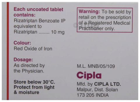 RIZact 10 Tablet image